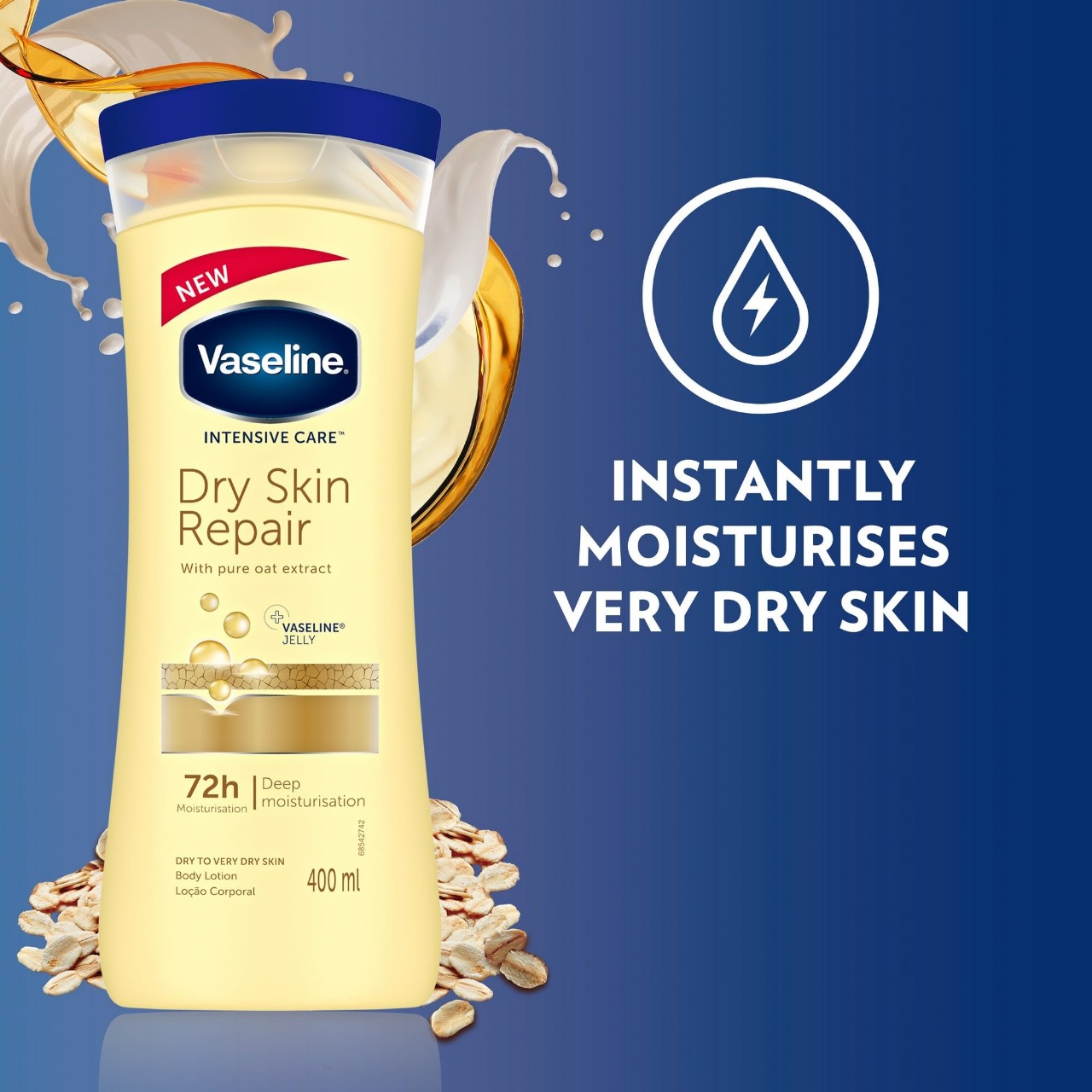 Picture of Any season used International South African Product Vaseline Lotion Dry skin repair light yellow color for male / female - 400 ml