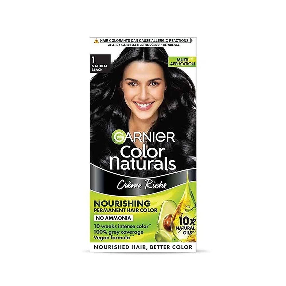 Picture of Indian product Hair styling Garnier Color Natural Black shade no 1 used for male/female - 70 ml + 60 gm