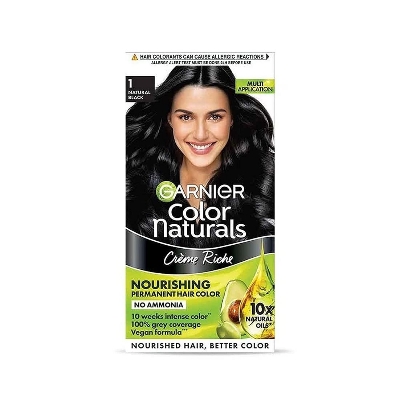 Picture of Indian product Hair styling Garnier Color Natural Black shade no 1 used for male/female - 70 ml + 60 gm