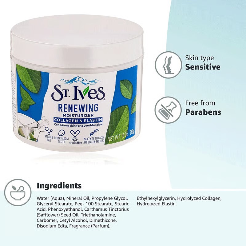Picture of International France product St. Ives cream Renewing moisturizer collagen & Elastin for male / female - 283 GM