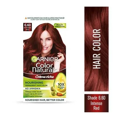 Picture of Indian product Hair styling Garnier Color Natural Intense Red shade no 6.60 used for male/female - 70 ml + 60 gm