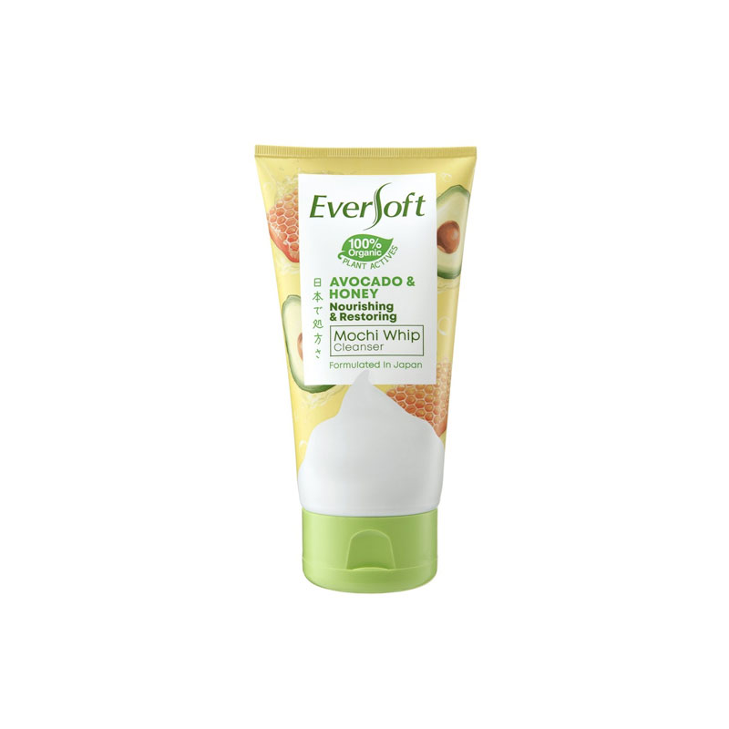 Picture of International Malaysian product Eversoft Avocado & Honey Mochi Whip cleanser used for male female - 120 gm