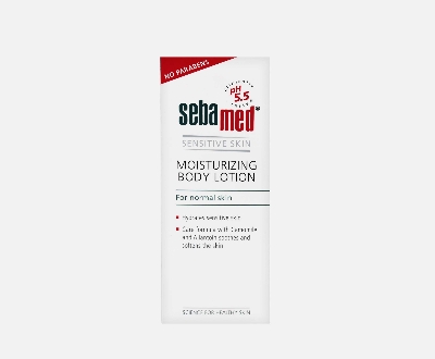 Picture of 200 ml Sebamed moisturizing body lotion Germany product used for male female