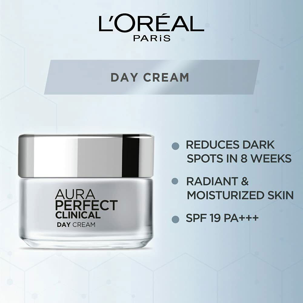 Picture of 50 ml Loreal paris Aura perfect clinical day cream International Thailand product used for male female