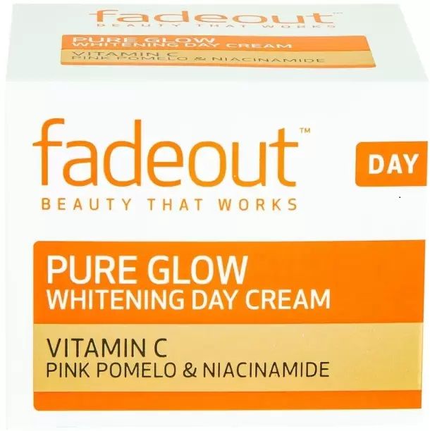 Picture of 50 gm fadeout pure glow whitening day cream International UK product used for male female Picture of 50 gm fadeout pure glow whitening day cream International UK product used for male female