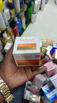 Picture of 50 gm fadeout pure glow whitening day cream International UK product used for male female Picture of 50 gm fadeout pure glow whitening day cream International UK product used for male female