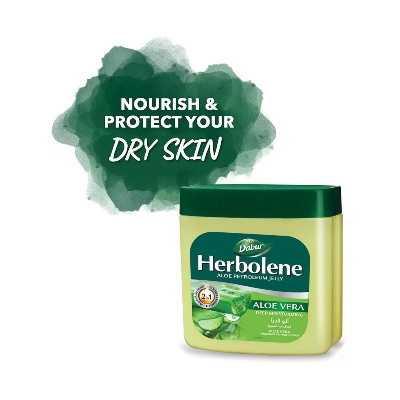Picture of International UAE Product Skin care Dabur Herbolene Aloe Petroleum jelly 2 in 1 white used for male/female - 425 ml