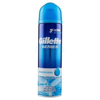 Picture of 200 ml Gillette series Sensitive Cool shave gel International UK product used for male