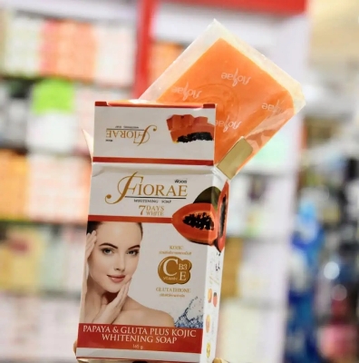 Picture of 165 gm Fiorae whitening soap papaya & gluta plus kojic skin care Thailand product for female