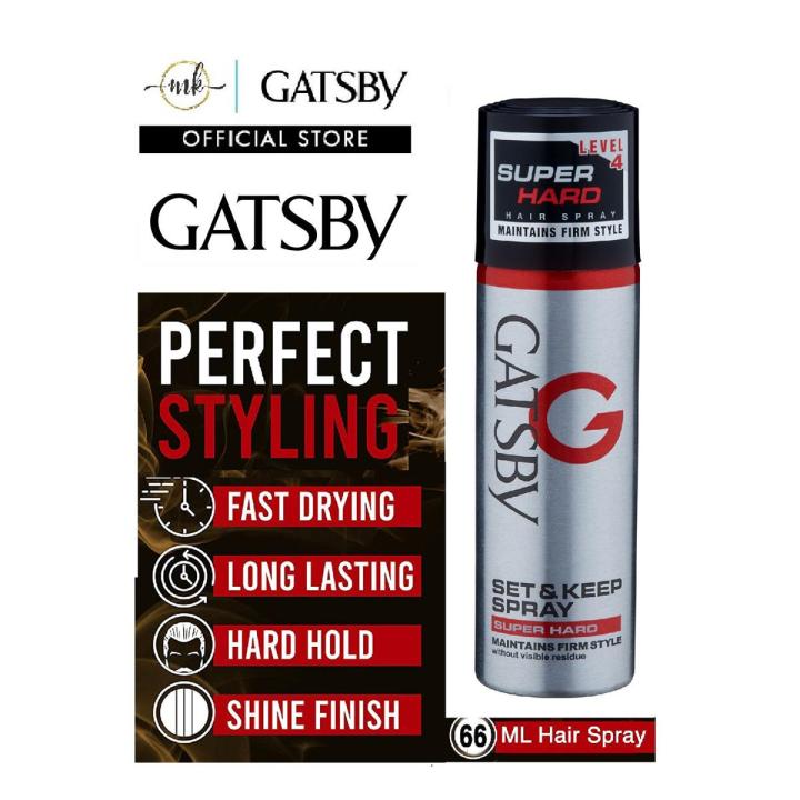Picture of 66 ml Gatsby super hard level 4 hair spray International UAE product used for male female