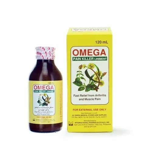 Picture of 120 ml Omega pain killer liniment International Philippines product used for male female
