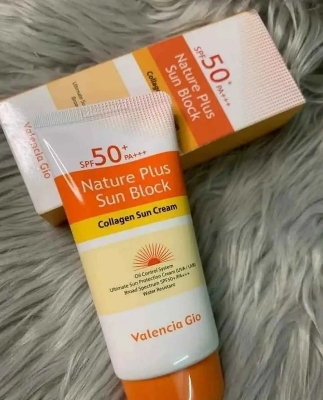 Picture of 70 ml  Valencia Gio Nature plus sunblock collagen sun cream International Korean product used for male female