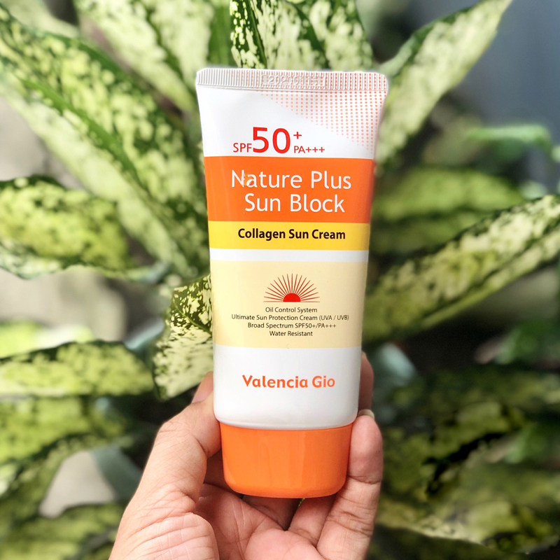 Picture of 70 ml  Valencia Gio Nature plus sunblock collagen sun cream International Korean product used for male female