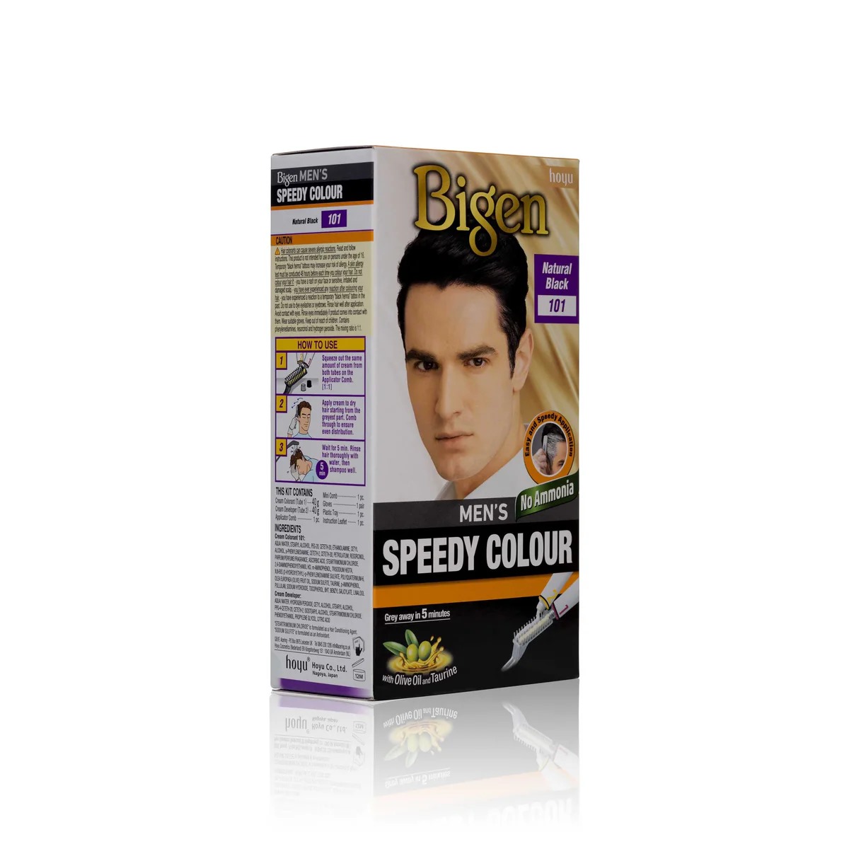 Picture of International Thailand product Bigen men's hair colour natural black shade no 101 used for male - 40 GM+ 40 GM