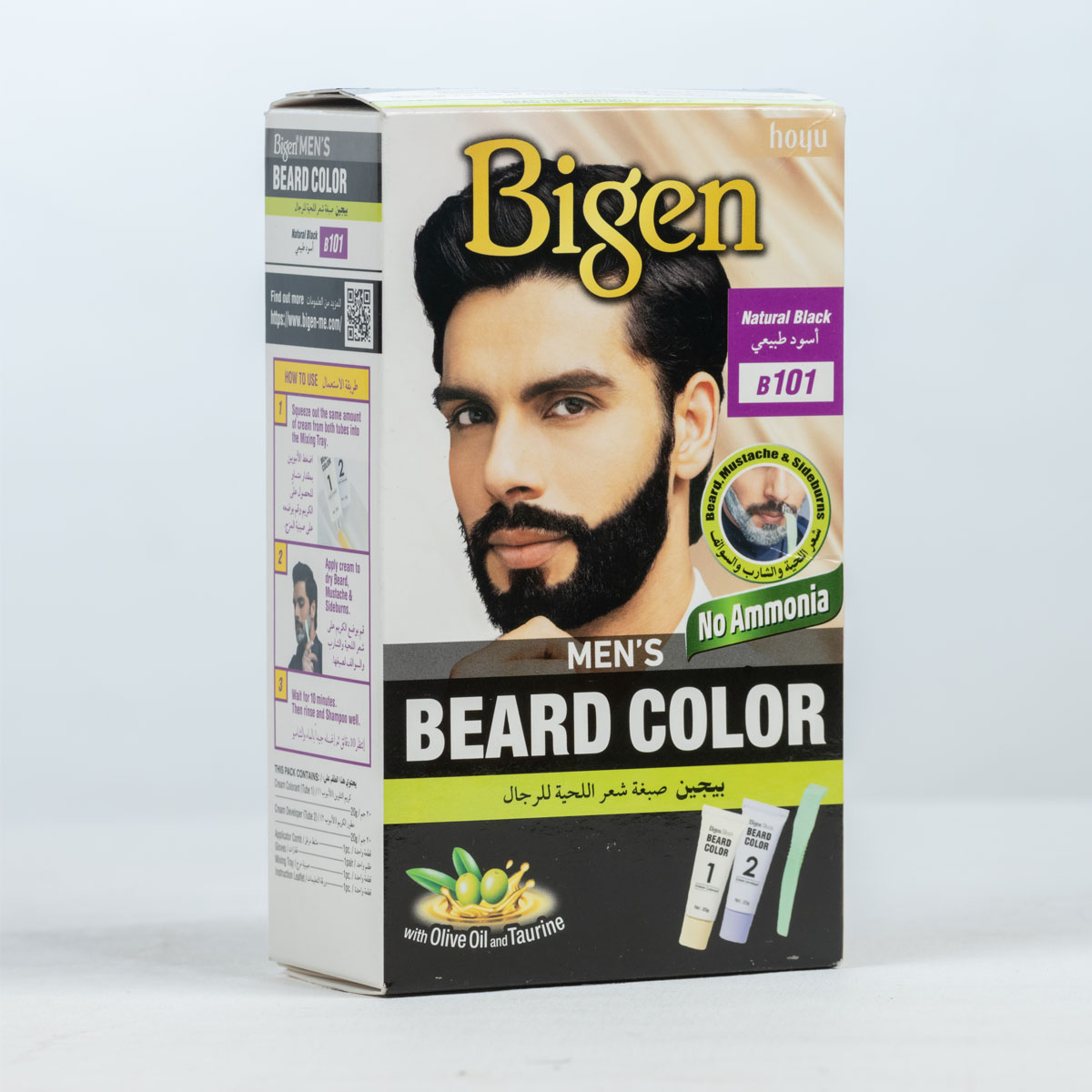 Picture of International Thailand product Bigen men's Beard colour natural black shade no 101 used for male - 40 GM+ 40 GM