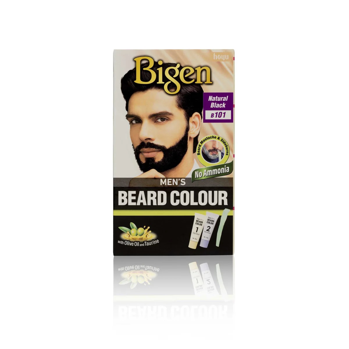 Picture of International Thailand product Bigen men's Beard colour natural black shade no 101 used for male - 40 GM+ 40 GM