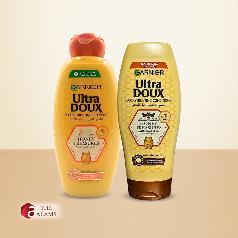 Picture of 400 ml Garnier ultra doux honey treasures Reconstructing Conditioner International Egypt product used for male female