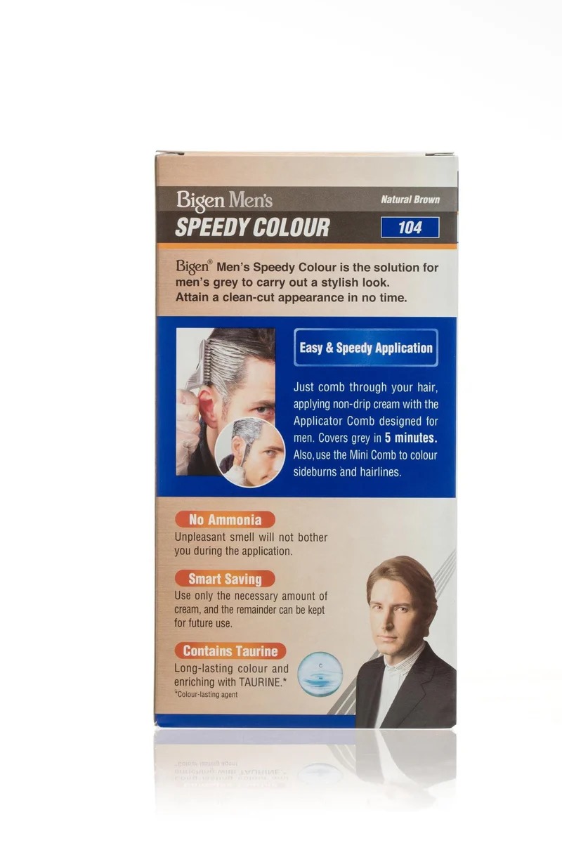 Picture of International Thailand product Bigen men's hair colour natural brown shade no 104 used for male - 40 GM+ 40 GM