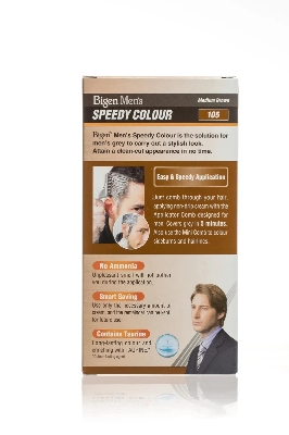 Picture of International Thailand product Bigen men's hair colour medium brown shade no 105 used for male - 40 GM+ 40 GM