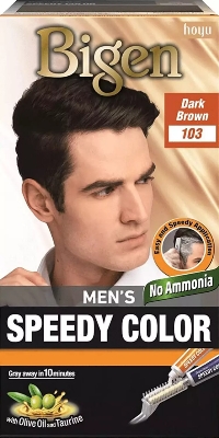 Picture of International Thailand product Bigen men's hair colour dark drown shade no 103 used for male - 40 GM+ 40 GM
