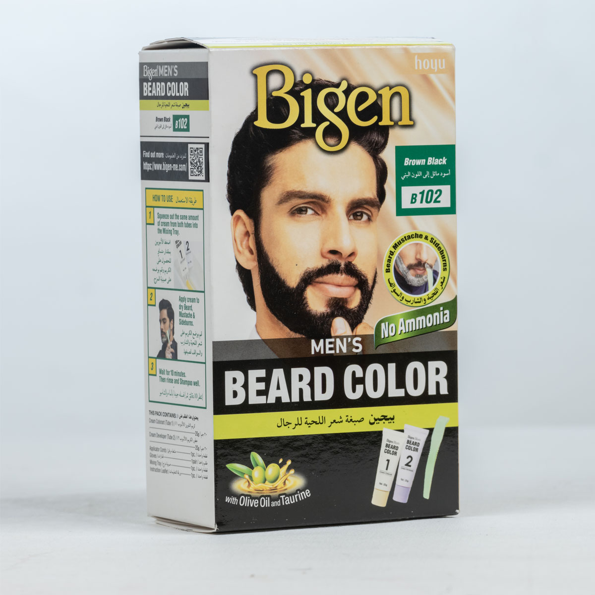 Picture of International Thailand product Bigen men's Beard colour brown black shade no 102 used for male - 40 GM+ 40 GM