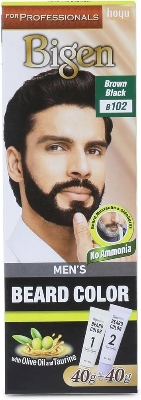 Picture of International Thailand product Bigen men's Beard colour brown black shade no 102 used for male - 40 GM+ 40 GM