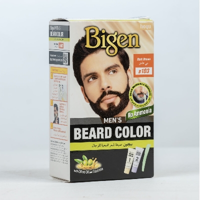 Picture of International Thailand product Bigen men's Beard colour dark brown shade no 103 used for male - 40 GM+ 40 GM