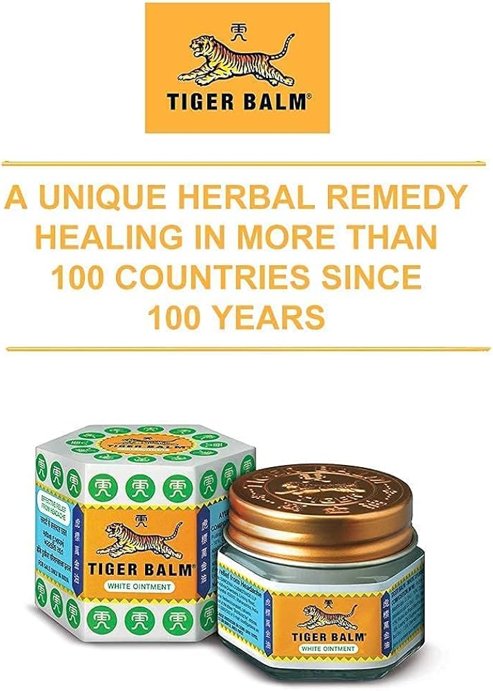 Picture of International Singapore product Tiger Balm White Oniment For headache Cold & Body pain used for male/female - 19.4 gm