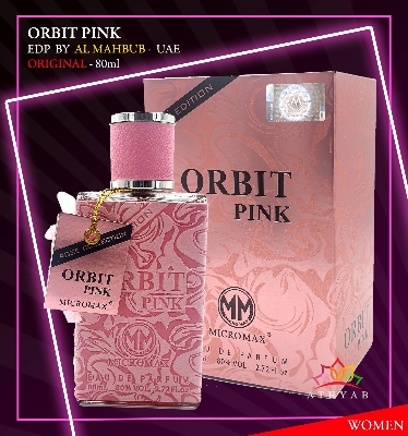 Picture of 80 ml Micro max Orbit Pink Body perfume International UAE product used for female