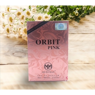 Picture of 80 ml Micro max Orbit Pink Body perfume International UAE product used for female