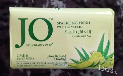 Picture of 125 gm JO daily beauty care Lime & Aloe vera soap International UAE product used for male female
