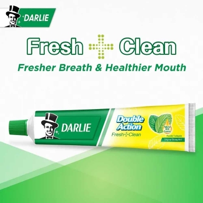 Picture of International Thailand products Darlie Double Action Fresh & Clean Toothpaste with Natural Mint Essence  used for male / female - 150 gm