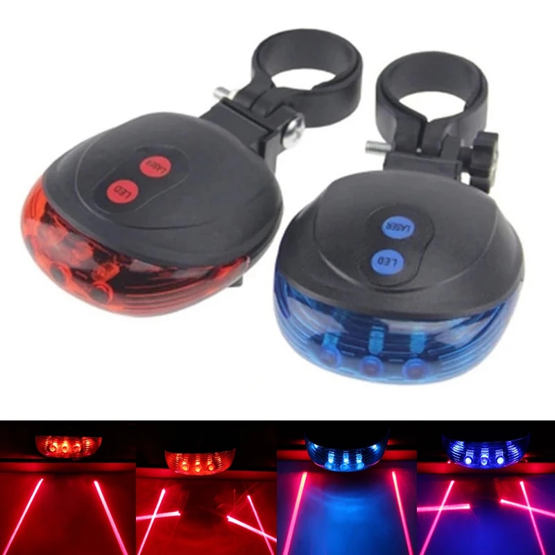 Picture of Bicycle Bike LED Lights 2 Lasers 5 LED Waterproof Cycling Taillight Safety Warning Taillight MTB Bike Rear Tail Lig