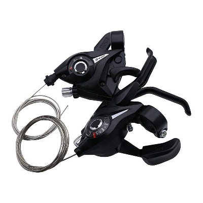 Picture of Bike Gear Shifter Brake Levers Bicycle 3x7 Speed Changer Shifter Set Cycle Gear Shifter Transmission for Mtb Road Bike 2pcs