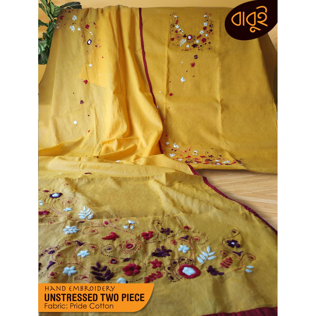 Picture of Unstitched Pride Cotton HAND-EMBROIDERY 2 Pieces Dress for Women