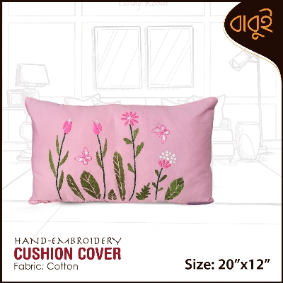 Picture of Floral motif art hand embroidery (20"x12") cushion cover