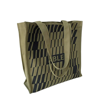 Picture of TAG Lifestyle Canvas Tote Bag/Fashionable Top Handle Olive Green Color Zebra Design With Zipper for girls For University/College/Trendy Fashionable Women