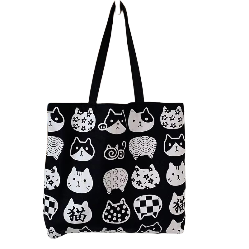 Picture of TAG Lifestyle Canvas Tote Bag/Fashionable Tote Bag Black Color With Zipper Enclosure for Girls For University/College/Trendy Fashionable Women