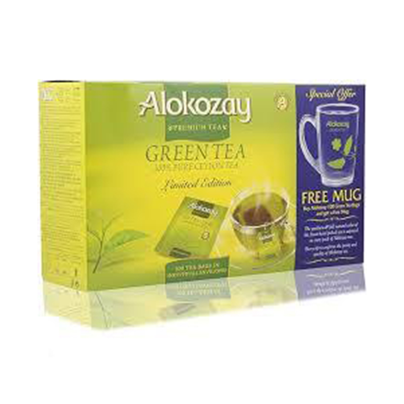 Picture of Alokozay Premium Green Tea 100 Tea Bags Free Mug Dubai