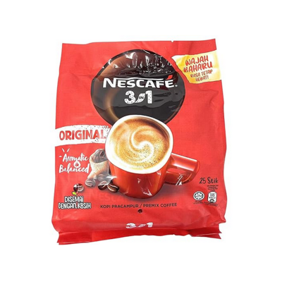 Picture of Nescafe 3 in 1 Original Aromatic & Balanced Premix Coffee 18g × 25 Sticks (Malaysian)