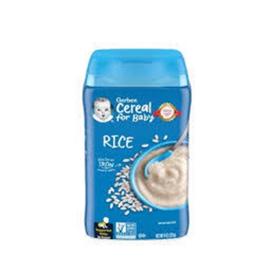 Picture of Gerber Cereal Foods Rice Cereal, Non-GMO, Gluten Free & No Artificial Flavors or Colors, Made with Essential Nutrients-227g uk