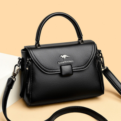 Picture of Luxury Designer Fashion High Quality Leather Kangaroo Handbag (Black)