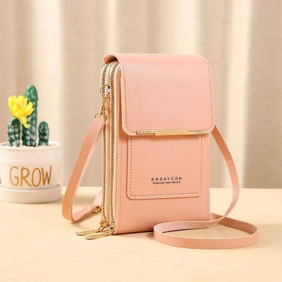 Picture of Women Bags Soft Leather Wallets Touch Screen ( pink color )
