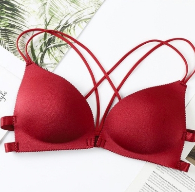 Picture of Imported Front Closure Women Bras Padded Wire Free Strappy Super Push Up Bralette Women Intimes Backless Underwear -One Piece