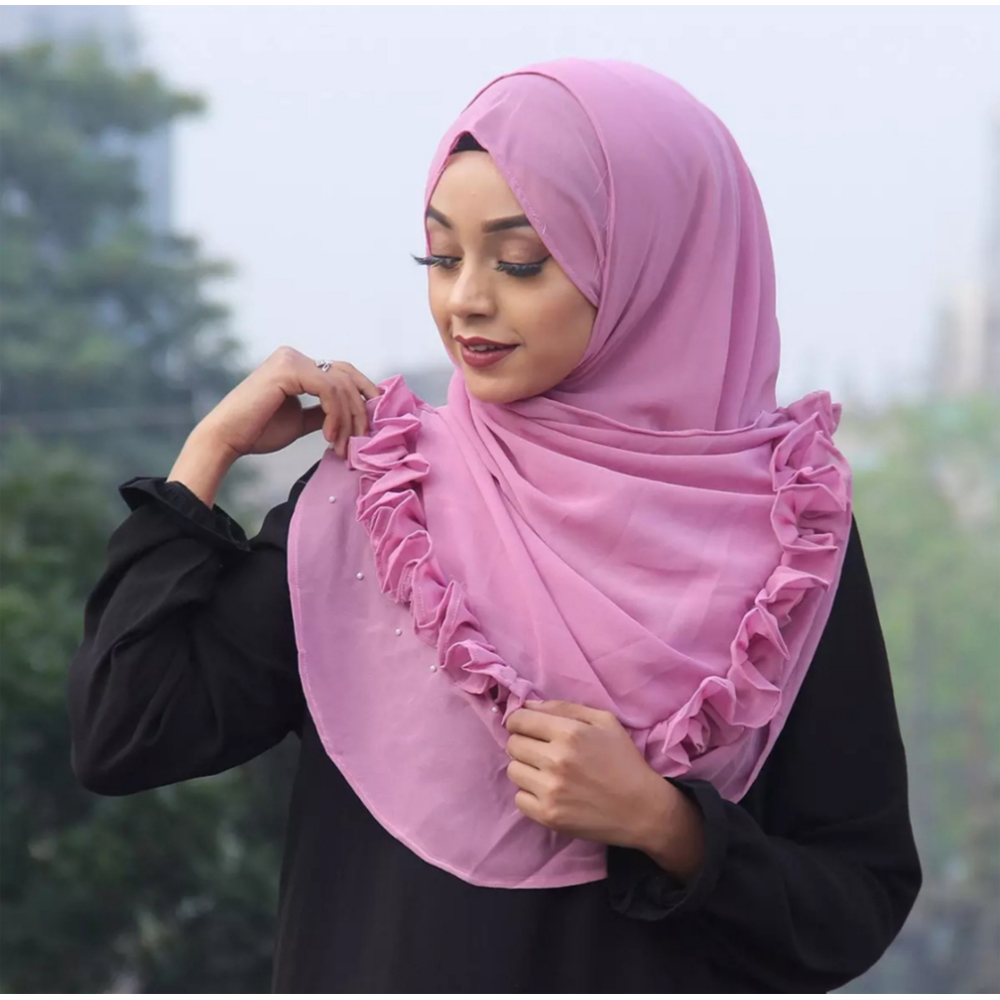 Picture of New Hijab Collection Fashion Women Solid Chiffon Headscarf Ready Instant Hijab Scarf Muslim Shawl Islamic Hijabs Arab Wrap Head Scarves