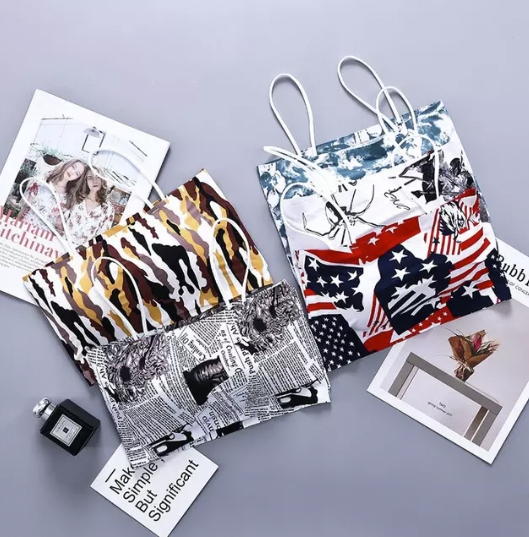 Picture of Printed slim strap padded body shape bra for women-One piece - Bra - Bra