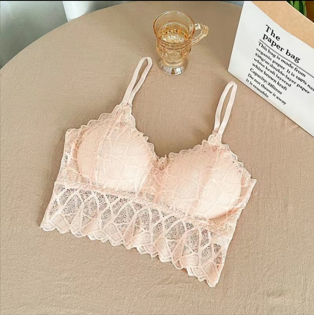 Picture of Imported New Stylish Comfortable Lace Padded Bra for Women(one Piece)