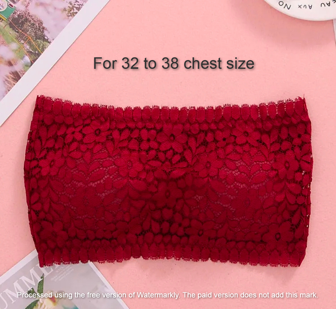 Picture of Padded Push Up Lace Tube Strapless Bra For Women Free Size bra (One Piece)