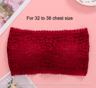 Picture of Padded Push Up Lace Tube Strapless Bra For Women Free Size bra (One Piece)