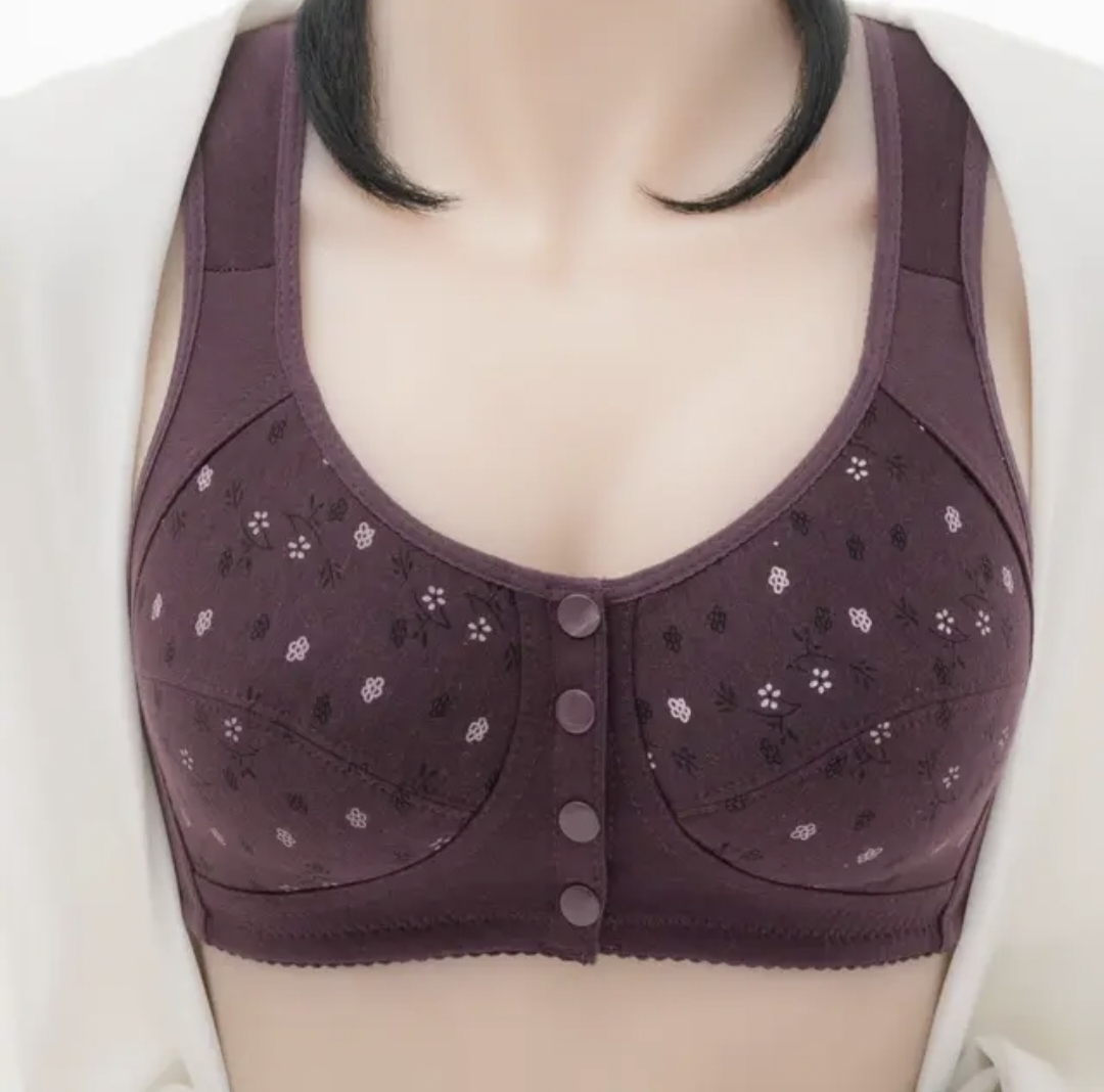 Picture of Imported Printed Front Button Soft Cotton Maternity Bra For New Born Baby Feeding(One Piece)